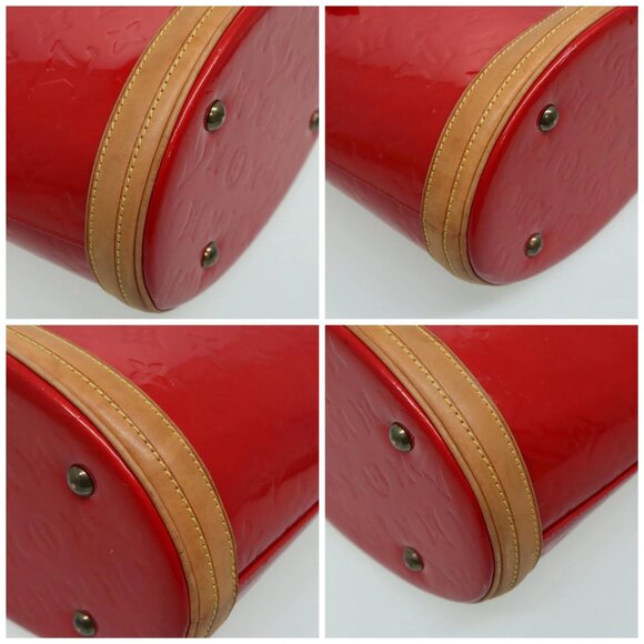 LOUIS VUITTON Monogram Vernis Bucket PM Shoulder Bag SPO Red LV Auth - Picture 15 of 16